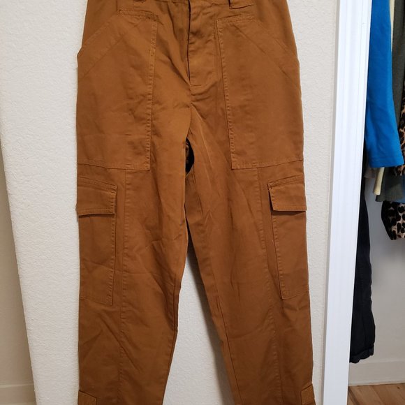 Alex Mill Expedition Cargo Washed Twill Belted Pants in Russet Brown, Size 0 - Picture 9 of 9